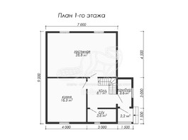 3d проект ДК074 - планировка 1 этажа