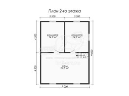 3d проект ДК074 - планировка 2 этажа