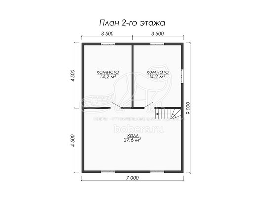 3d проект ДК074 - планировка 2 этажа