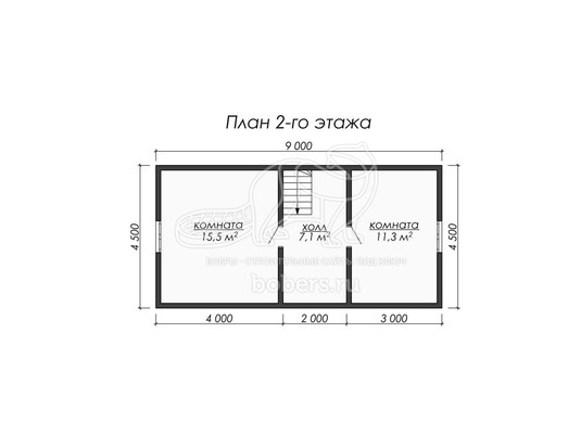 3d проект ДК077 - планировка 2 этажа