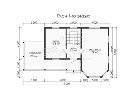 3d проект ДК079 - планировка 1 этажа