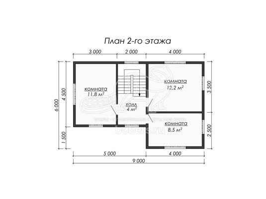 3d проект ДК079 - планировка 2 этажа
