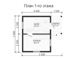 3d проект ДК084 - планировка 1 этажа