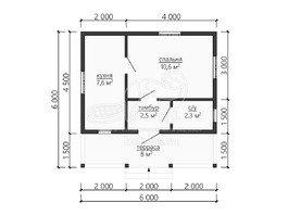 3d проект ДК089 - планировка 1 этажа</div>