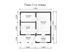 3d проект ДК107 - планировка 1 этажа