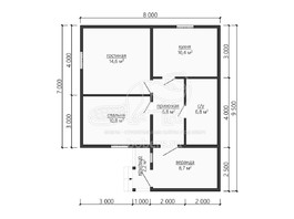 3d проект ДК120 - планировка 1 этажа
