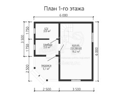 3d проект ДК121 - планировка 1 этажа
