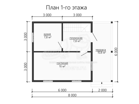 3d проект ДК124 - планировка 1 этажа