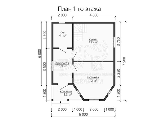 3d проект ДК130 - планировка 1 этажа