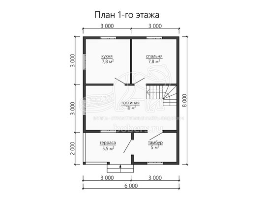 3d проект ДК132 - планировка 1 этажа