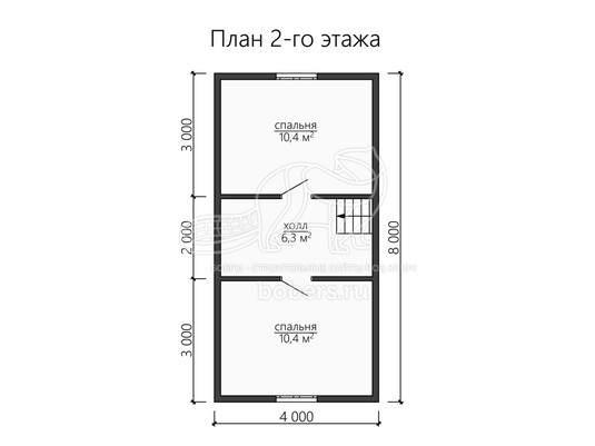 3d проект ДК132 - планировка 2 этажа