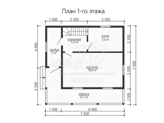 3d проект ДК146 - планировка 1 этажа