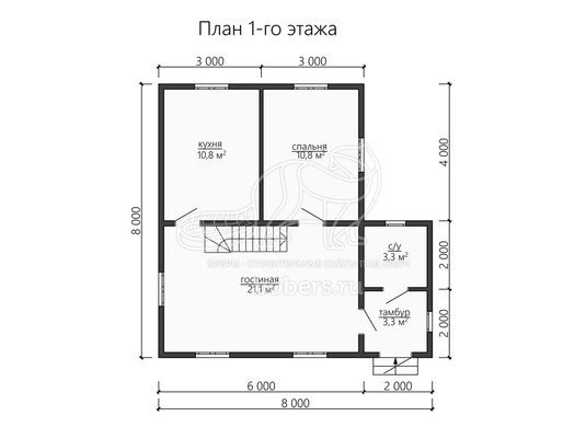 3d проект ДК149 - планировка 1 этажа