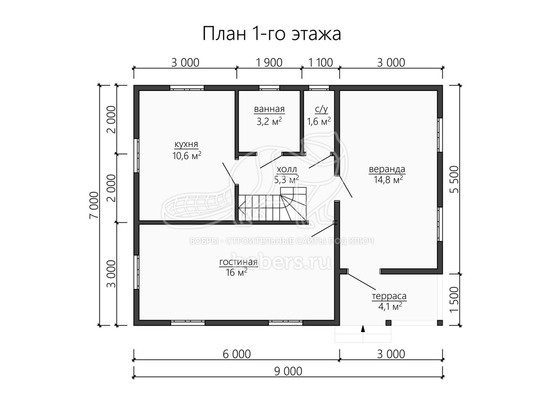 3d проект ДК152 - планировка 1 этажа