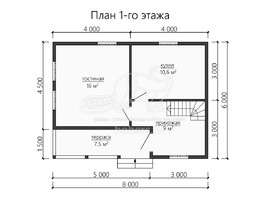 3d проект ДК156 - планировка 1 этажа