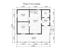 3d проект ДК161 - планировка 1 этажа