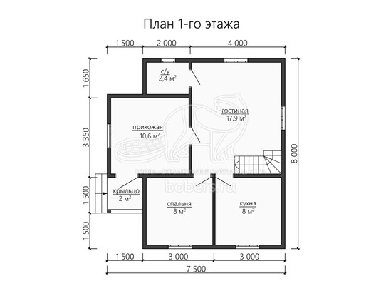 3d проект ДК163 - планировка 1 этажа