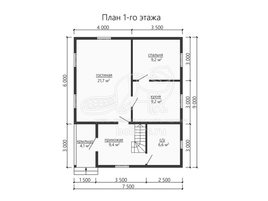 3d проект ДК175 - планировка 1 этажа