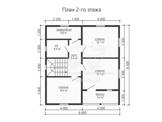 3d проект ДК183 - планировка 2 этажа