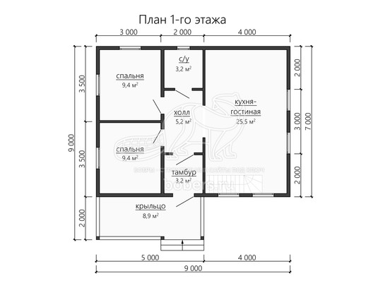 3d проект ДК192 - планировка 1 этажа