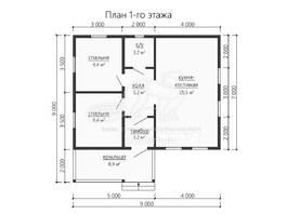 3d проект ДК192 - планировка 1 этажа