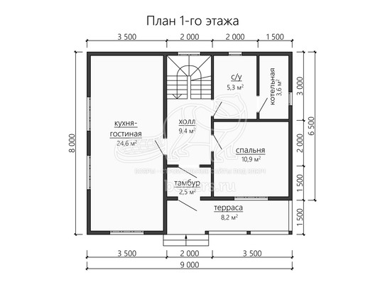 3d проект ДК195 - планировка 1 этажа