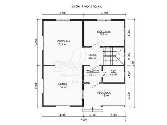 3d проект ДК207 - планировка 1 этажа