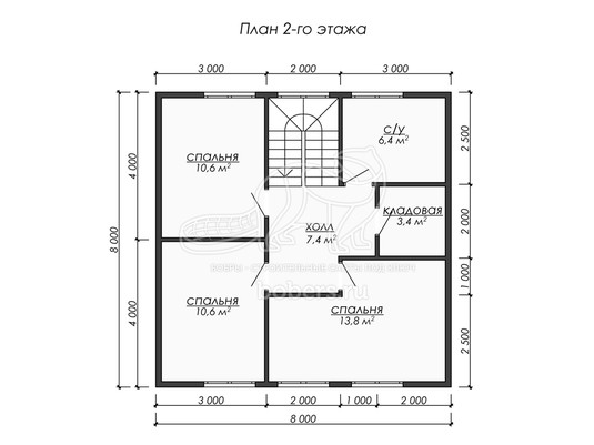 3d проект ДК223 - планировка 2 этажа