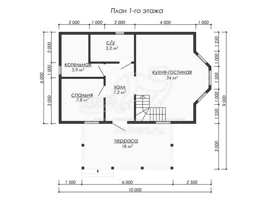 3d проект ДК230 - планировка 1 этажа