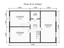 3d проект ДК231 - планировка 2 этажа