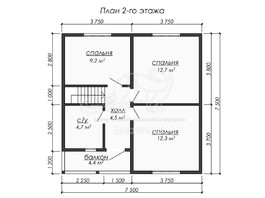 3d проект ДК232- планировка 2 этажа</div>