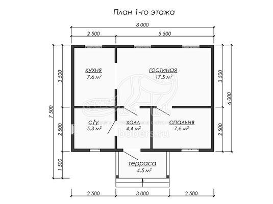 3d проект ДК233 - планировка 1 этажа