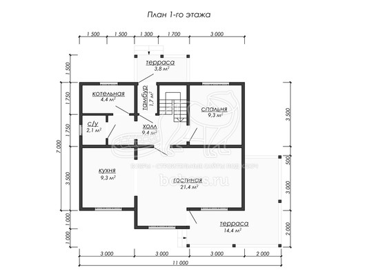 3d проект ДК241 - планировка 1 этажа