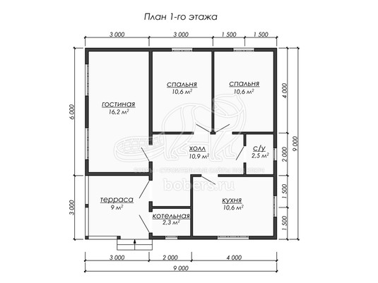 3d проект ДК244 - планировка 1 этажа</div>
