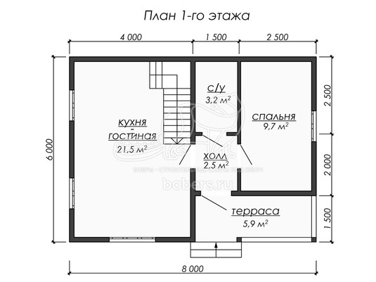 3d проект ДК250 - планировка 1 этажа
