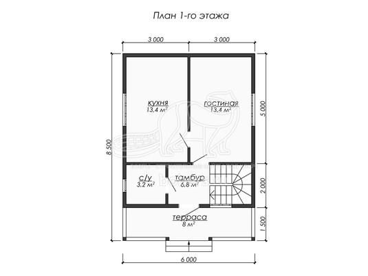 3d проект ДК259 - планировка 1 этажа