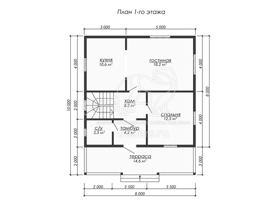 3d проект ДК260 - планировка 1 этажа