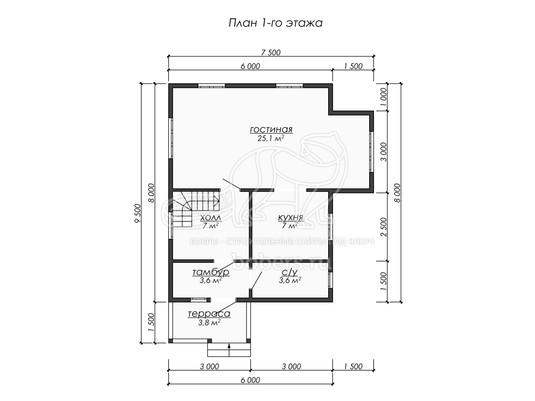3d проект ДК265 - планировка 1 этажа