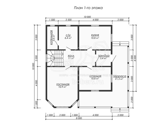 3d проект ДК275 - планировка 1 этажа