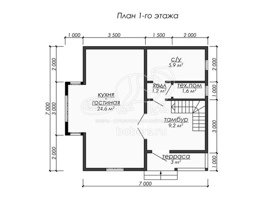 3d проект ДК276 - планировка 1 этажа