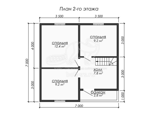 3d проект ДК276 - планировка 2 этажа