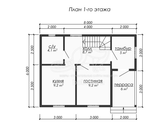 3d проект ДК277 - планировка 1 этажа