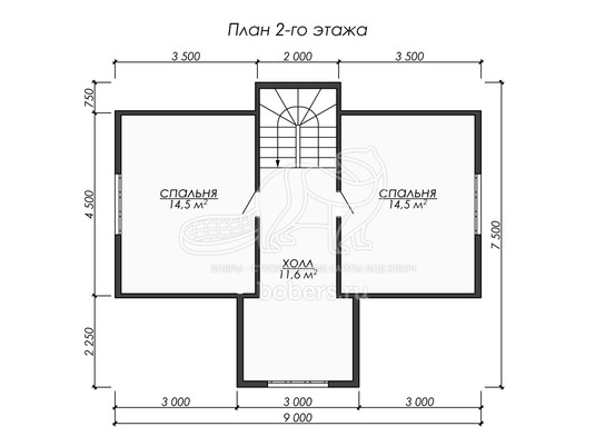 3d проект ДК286 - планировка 2 этажа