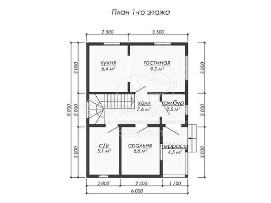 3d проект ДК287 - планировка 1 этажа