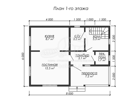 3d проект ДК289 - планировка 1 этажа