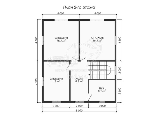3d проект ДК297 - планировка 2 этажа