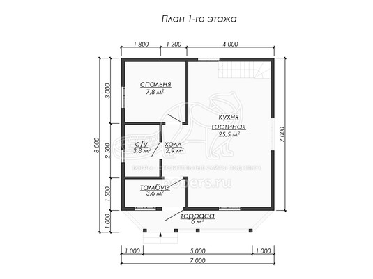 3d проект ДК298 - планировка 1 этажа