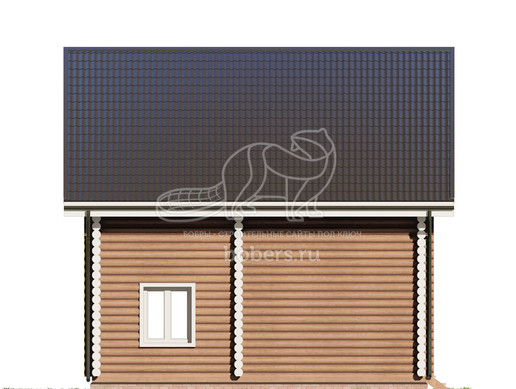 Пример визуализации фасада дома из бревна