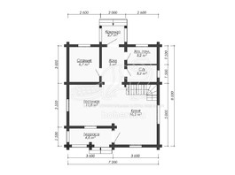 3d проект ДО006 - планировка 1 этажа