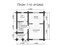 3d проект ДО013 - планировка 1 этажа